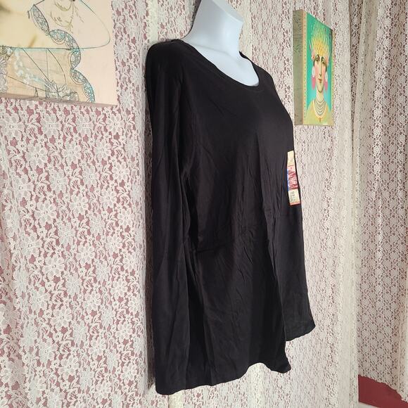 NWT Faded Glory black long sleeve top size 3X - Picture 5 of 7
